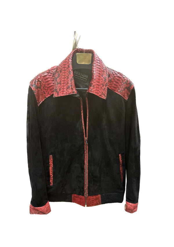 Red Snake with Lambskin Suede Jacket