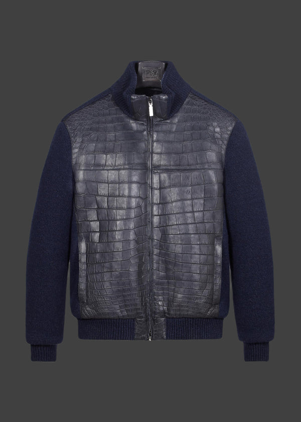 Knitted Wool Crocodile Bomber