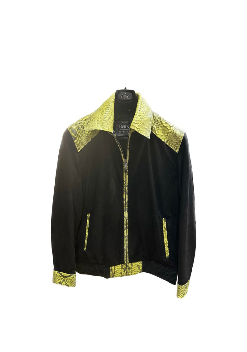 Yellow Snake with Lambskin Suede Jacket