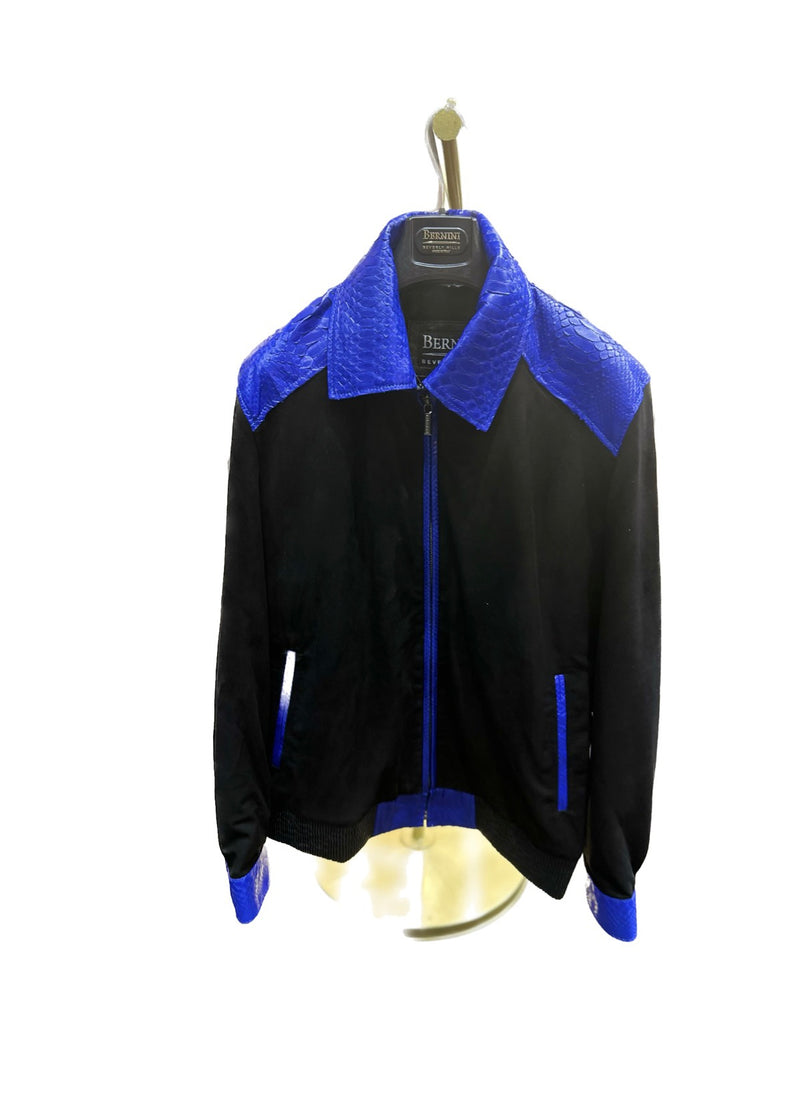 Blue Snake with Lambskin Suede Jacket